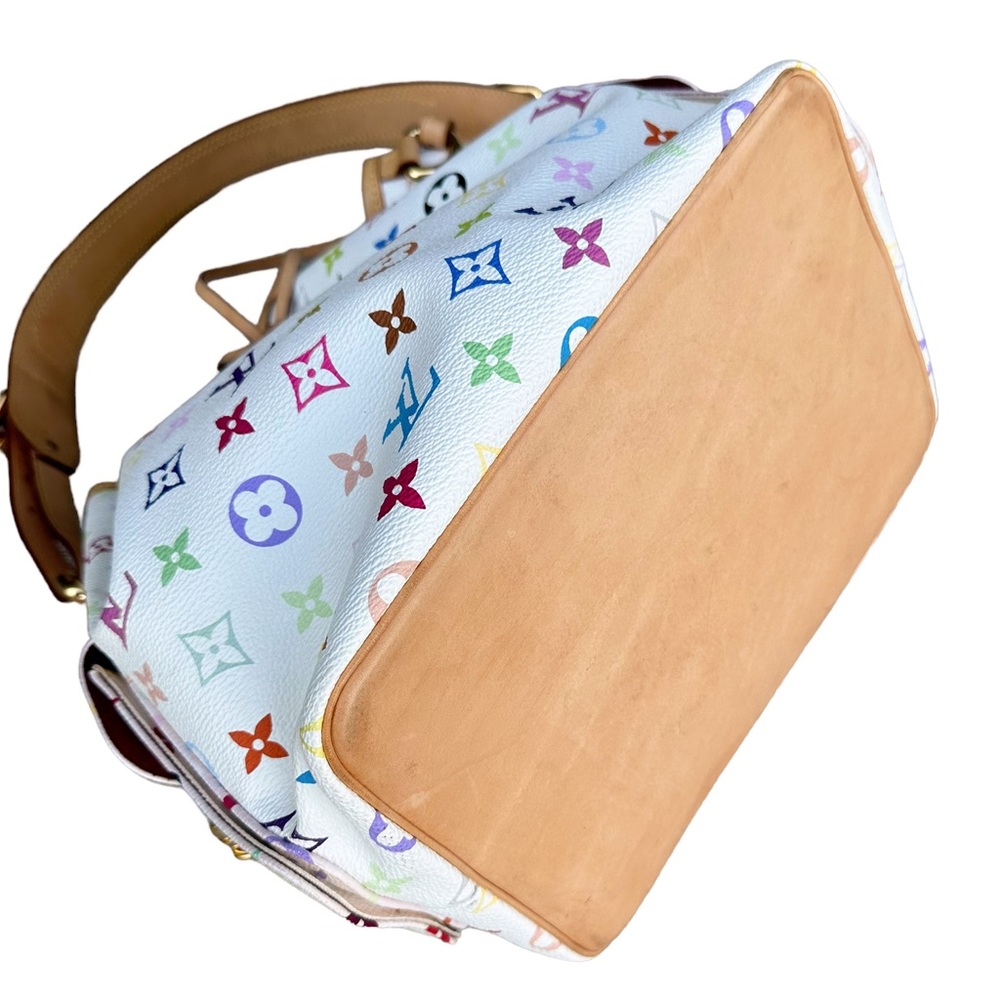 Louis Vuitton Petit Noe Bucket Bag Shoulder Hobo Monogram Multicolor Blanc White - Picture 6 of 12